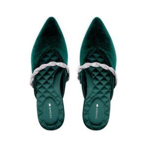 Birdies Emerald The Swan Flats with Crystal Bracelet - New Never Worn, Size 10